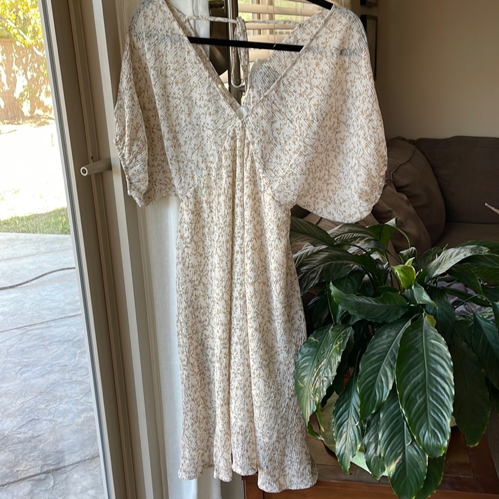 Cream Yellow flower dress